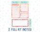 Kit 0174 - 7x9 - Summer Splash- July- Summer- Notes Pages - Dashboard Kit - Productivity Page