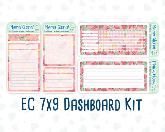 Kit 0174 - 7x9 - Summer Splash- July- Summer- Notes Pages - Dashboard Kit - Productivity Page