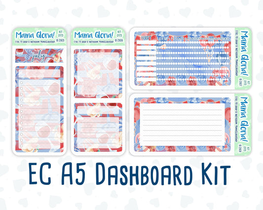 Kit 0173 - A5 - Patriotic Party - July- Summer - Notes Pages - Dashboard Kit - Productivity Page