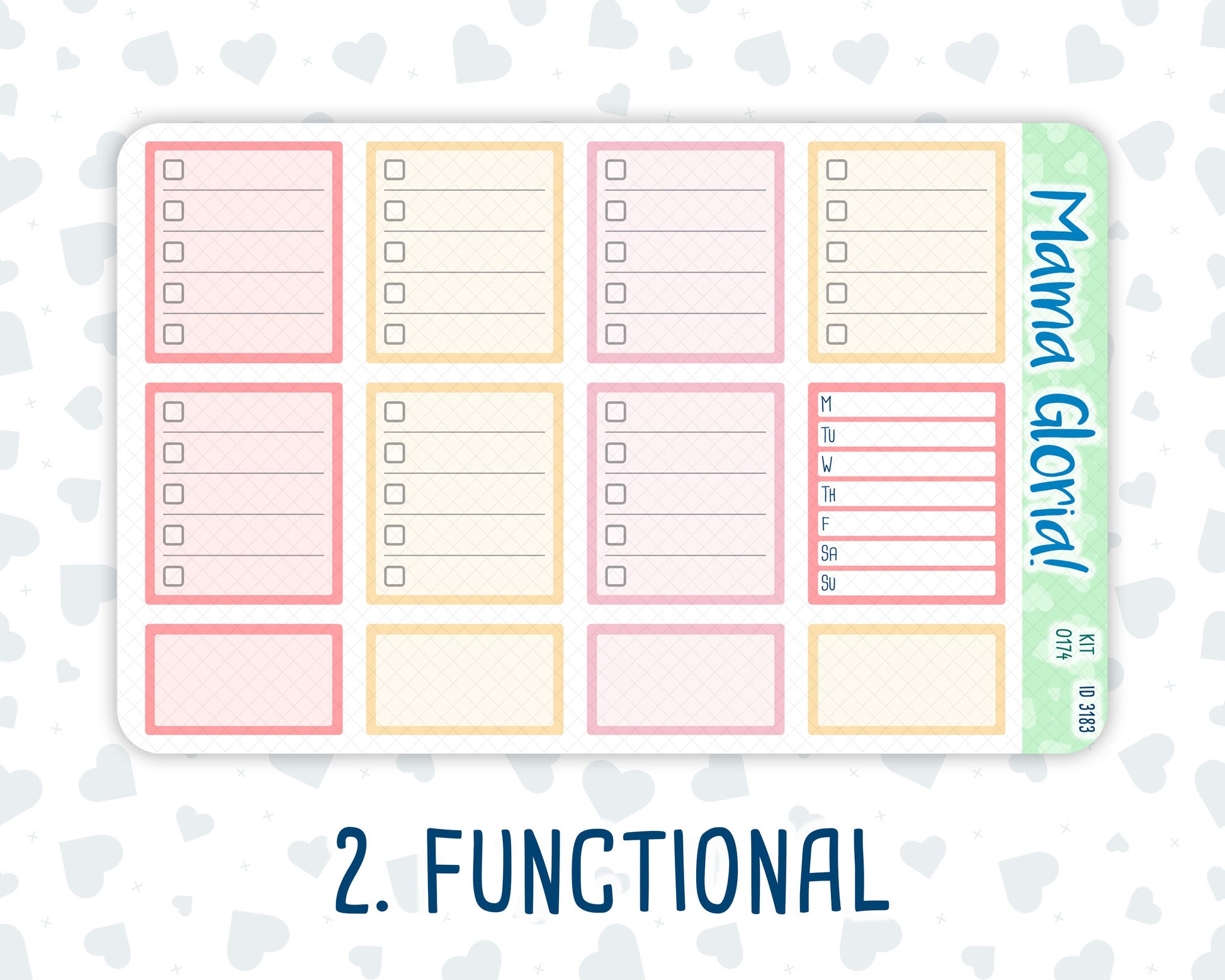 Kit 0174- 7x9 - Summer Splash - July - Summer- Weekly Kit For EC Horizontal Planners