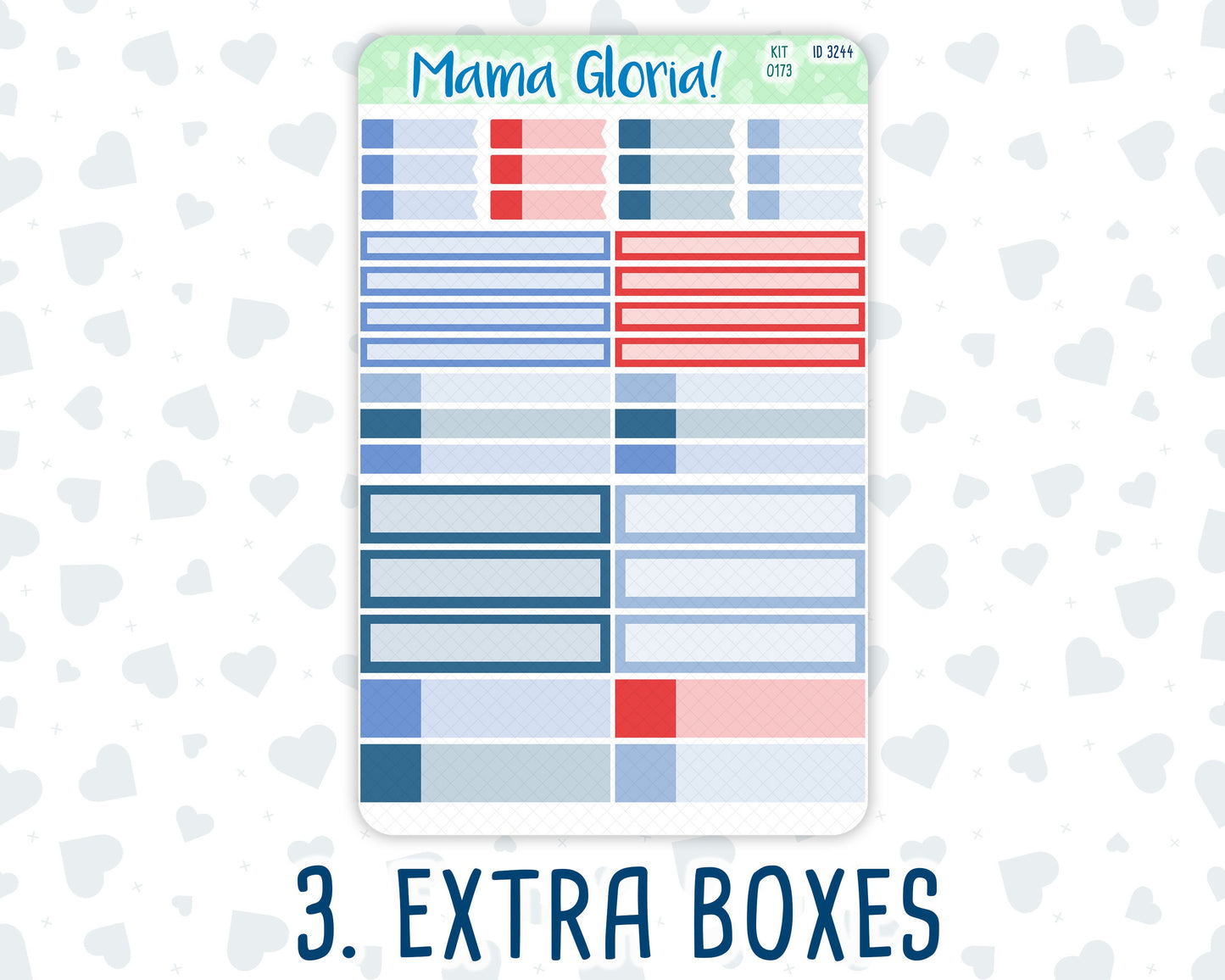 Kit 0173 - A5 Compact Vertical - Patriotic Party - July - Weekly