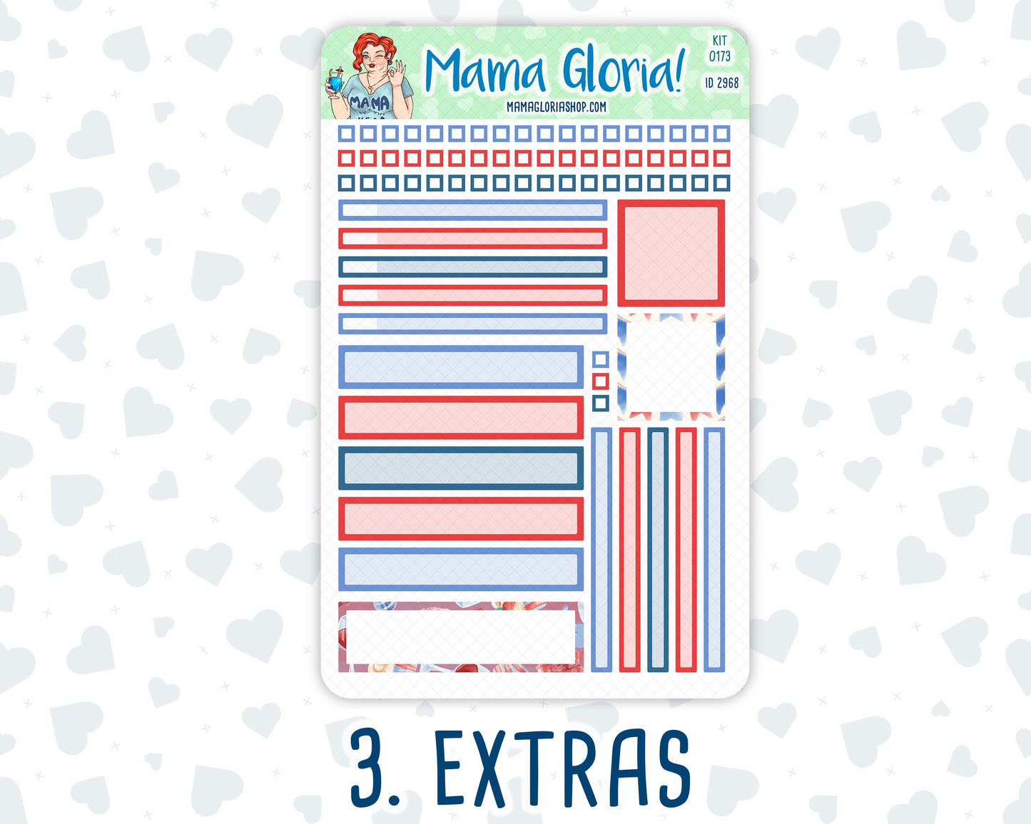 Kit 0173 - 7x9 Daily Duo - Patriotic Party - July- Summer- Planner