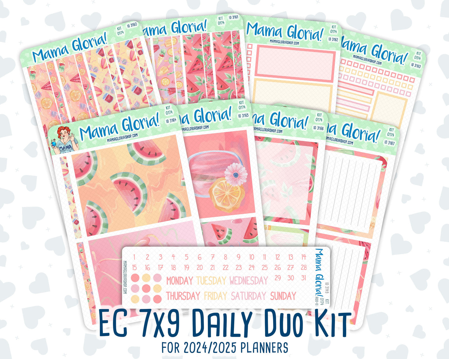 Kit 0174 - 7x9 Daily Duo - Summer Splash - July- Summer- Planner