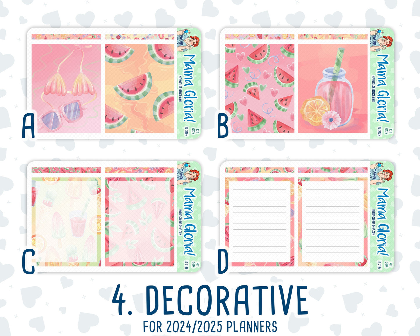 Kit 0174 - 7x9 Daily Duo - Summer Splash - July- Summer- Planner