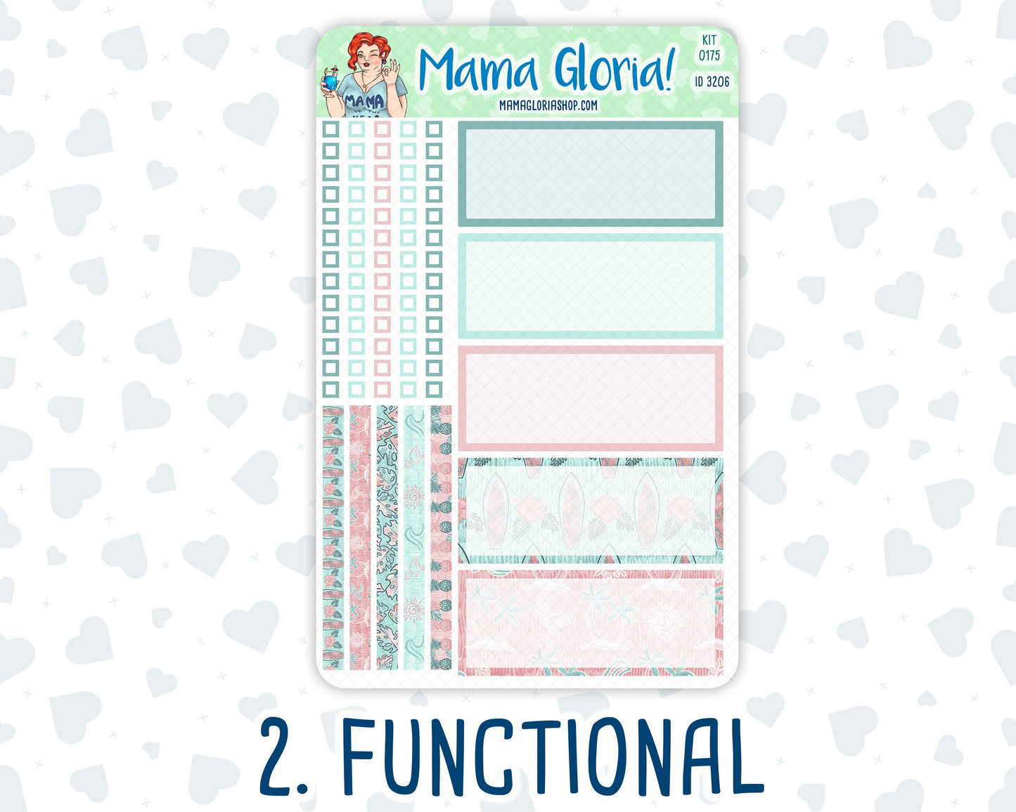 Kit 0175 - 7x9 Daily Duo - Aloha - July- Summer- Planner