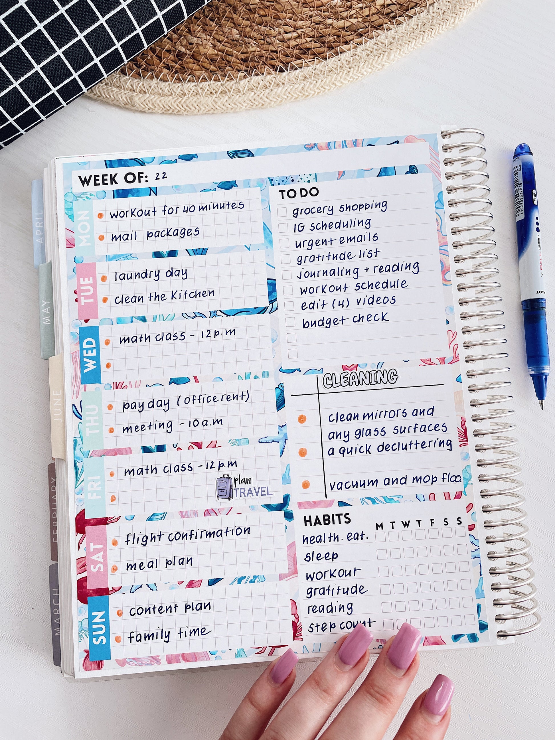 Kit 0167 - Week At A Glance - Picnic - For 7x9 & A5 Planners - Notebooks