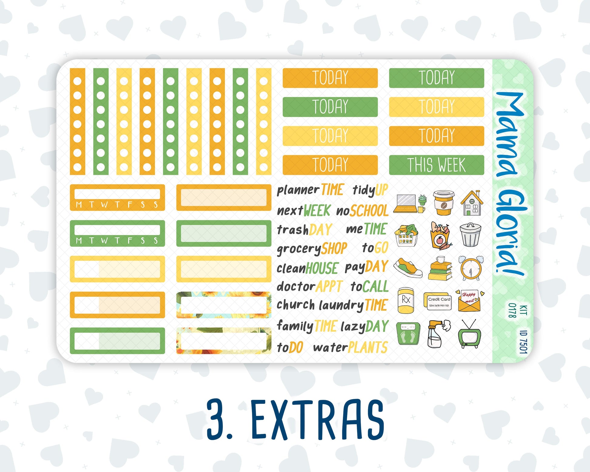 Kit 0178 - 7x9 - Sunflowers- August- Summer- Weekly Kit For EC Horizontal Planners