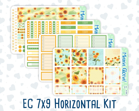 Kit 0178 - 7x9 - Sunflowers- August- Summer- Weekly Kit For EC Horizontal Planners