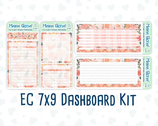 Kit 0179 - 7x9 - Peaches- August- Summer- Notes Pages - Dashboard Kit - Productivity Page