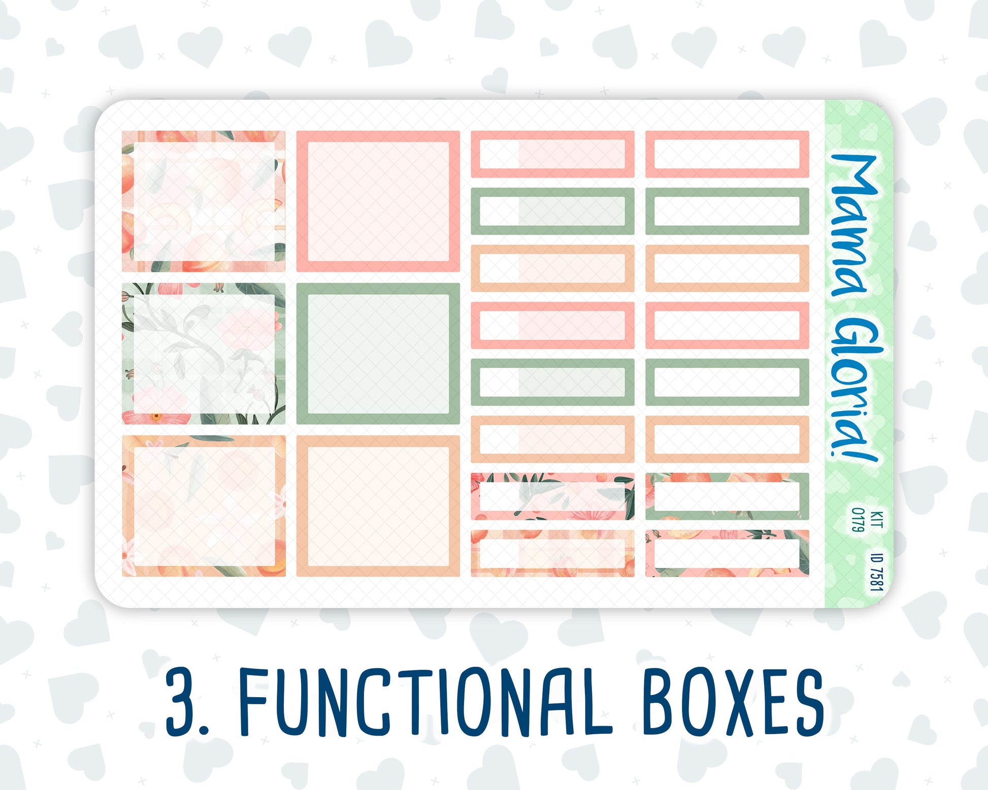 Kit 0179 - 7x9 - Monthly - Peaches - August - Summer- For EC Planners