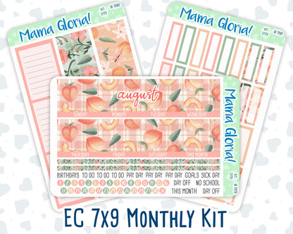 Kit 0179 - 7x9 - Monthly - Peaches - August - Summer- For EC Planners