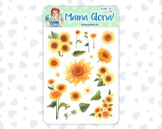 Kit 0178 - Clipart - Sunflowers- August- Summer - For Planners - Journals