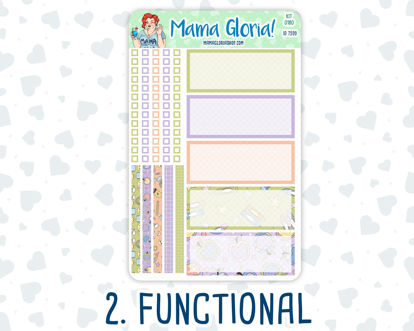 Kit 0180- 7x9 Daily Duo - Back To School - August- Summer- Planner