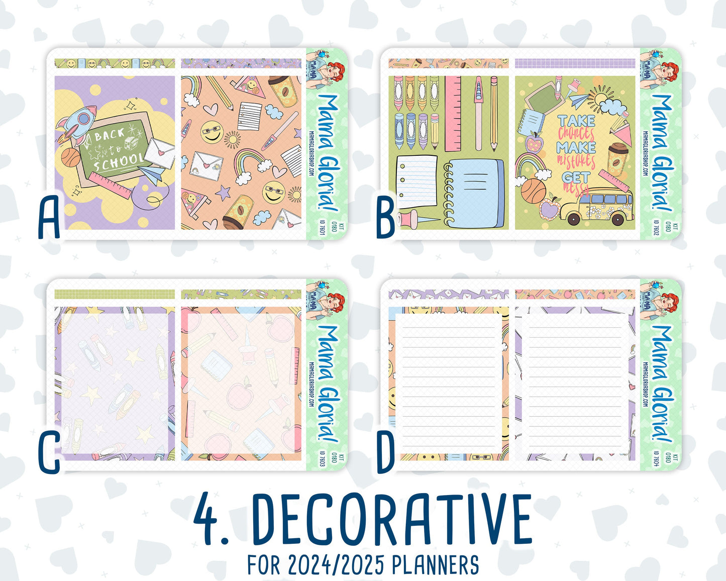 Kit 0180- 7x9 Daily Duo - Back To School - August- Summer- Planner