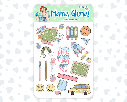 Kit 0180 - Clipart - Back To School- August- Summer - For Planners - Journals