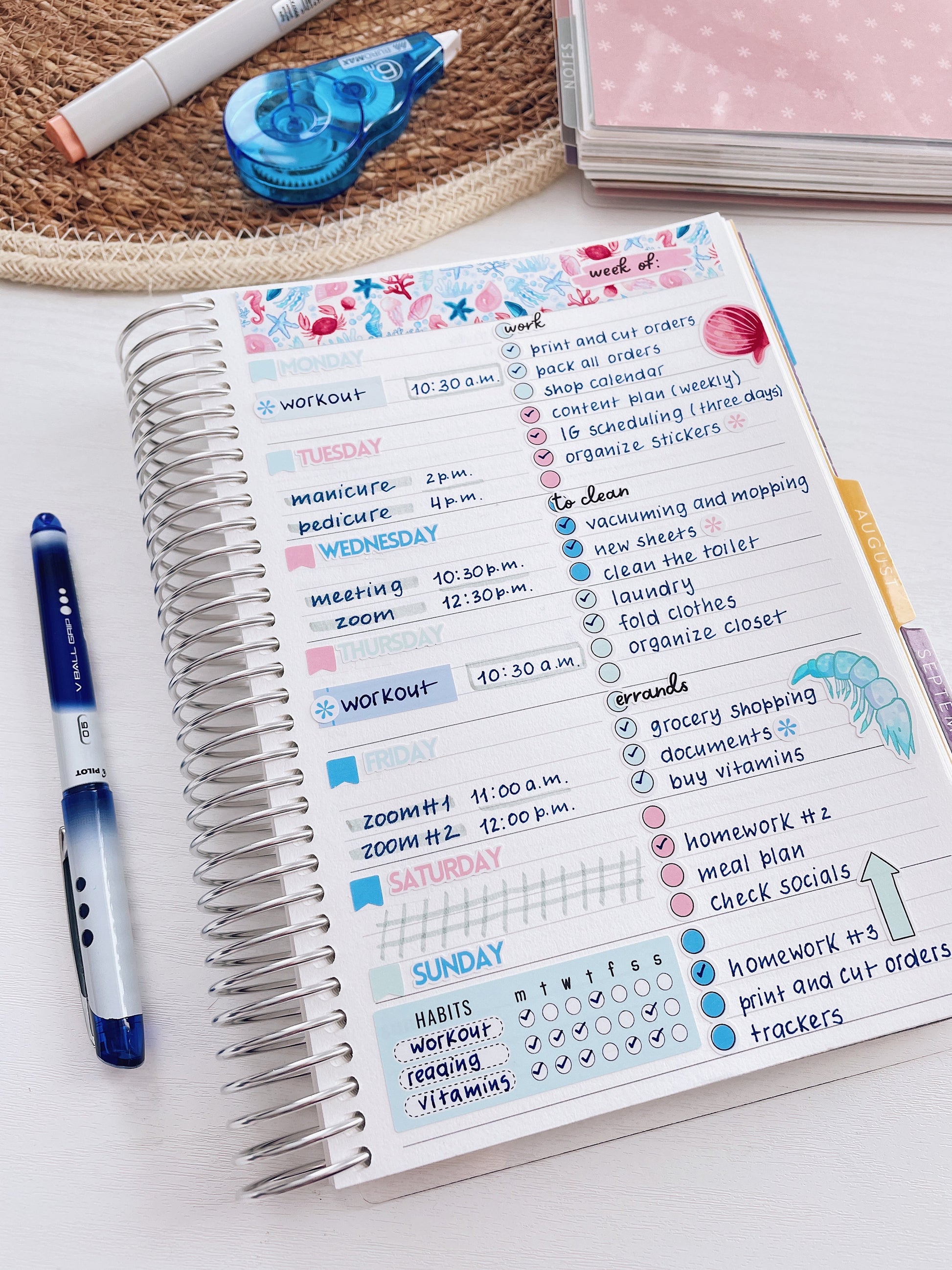 Kit 0215- Weekly Overview -Easter Morning- April- For 7x9 & A5 Planners - Notebooks