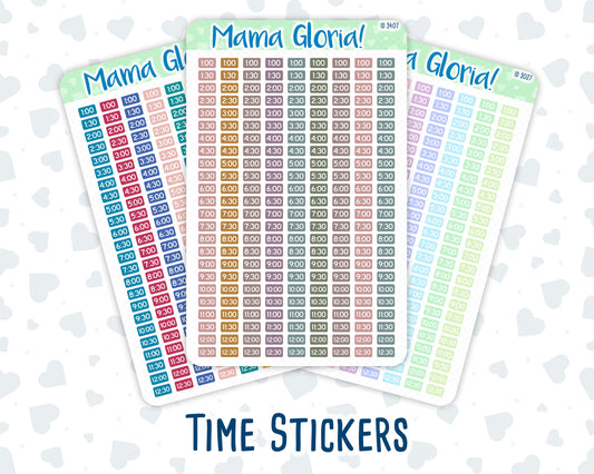 Time Stickers - Icon - Flora pallet - Stickers for planners, ID 3025, 3026, 3027