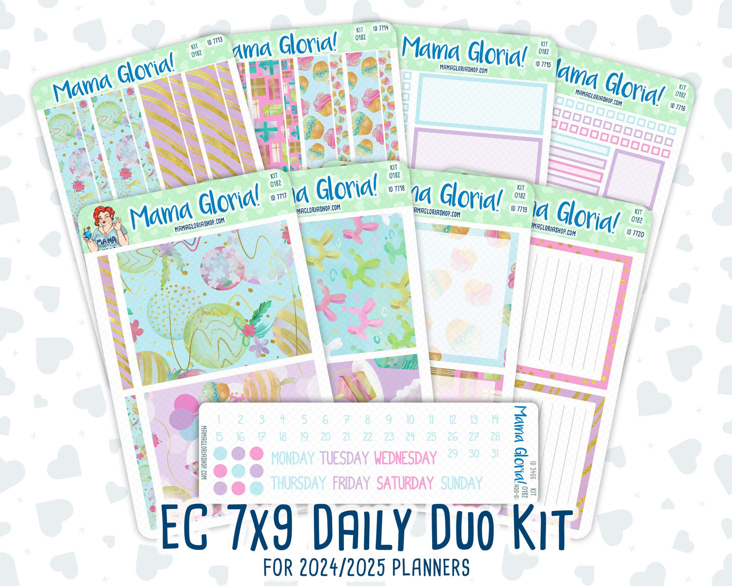 Kit 0182- 7x9 Daily Duo - Birthday - EC Planner