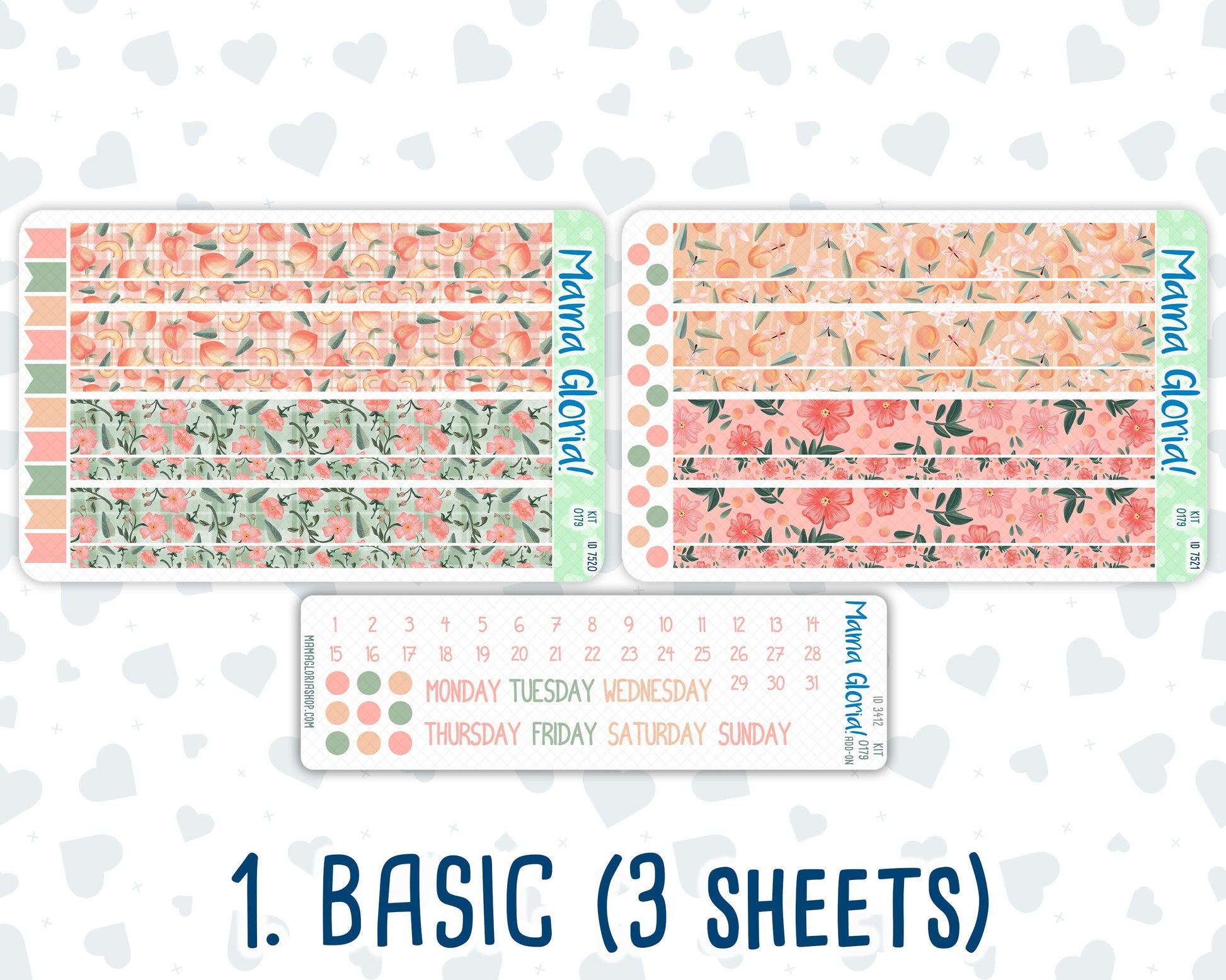 Kit 0179- 7x9 Daily Duo - Peaches- August- Summer- Planner