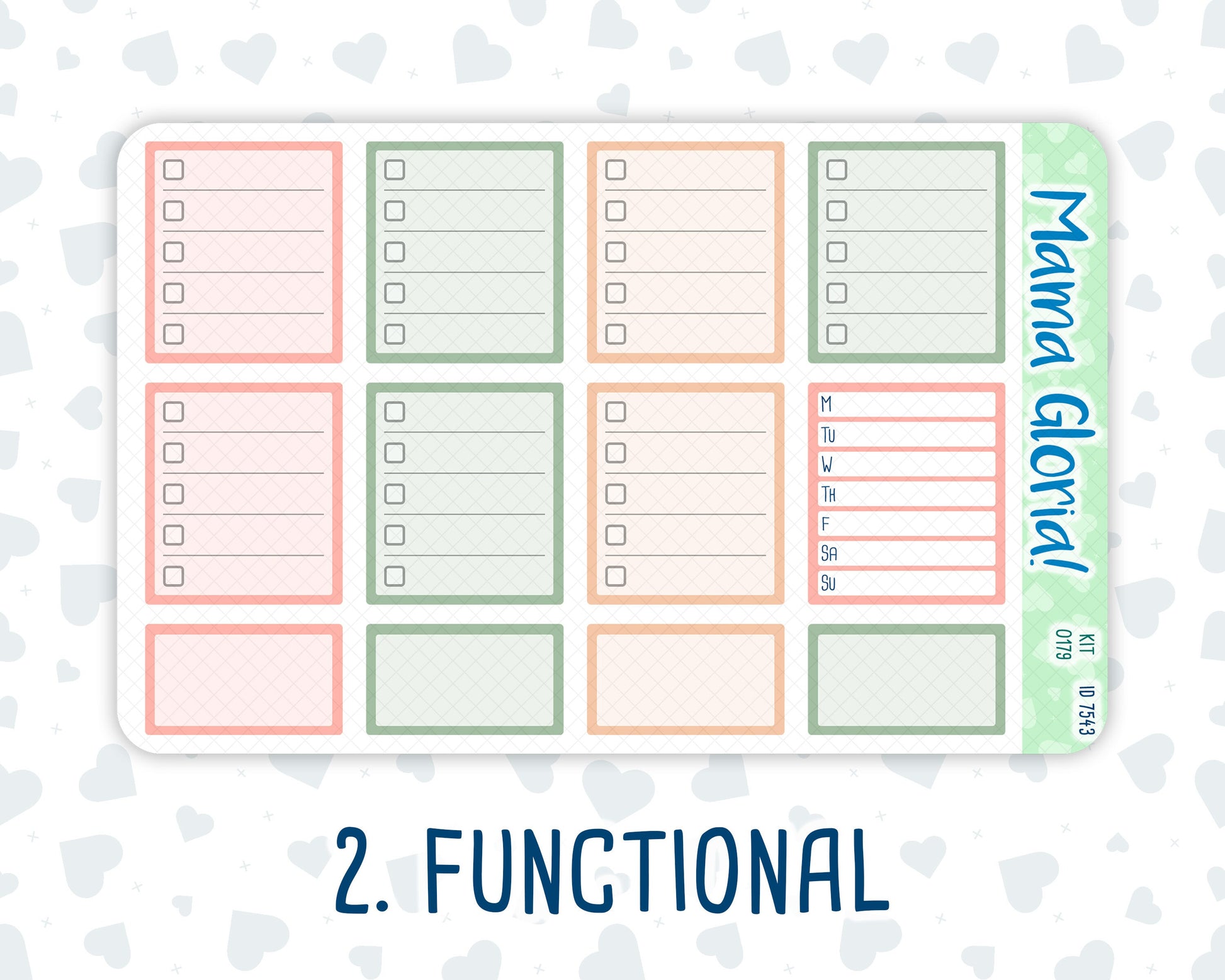 Kit 0179 - 7x9 - Peaches - August- Summer- Weekly Kit For EC Horizontal Planners