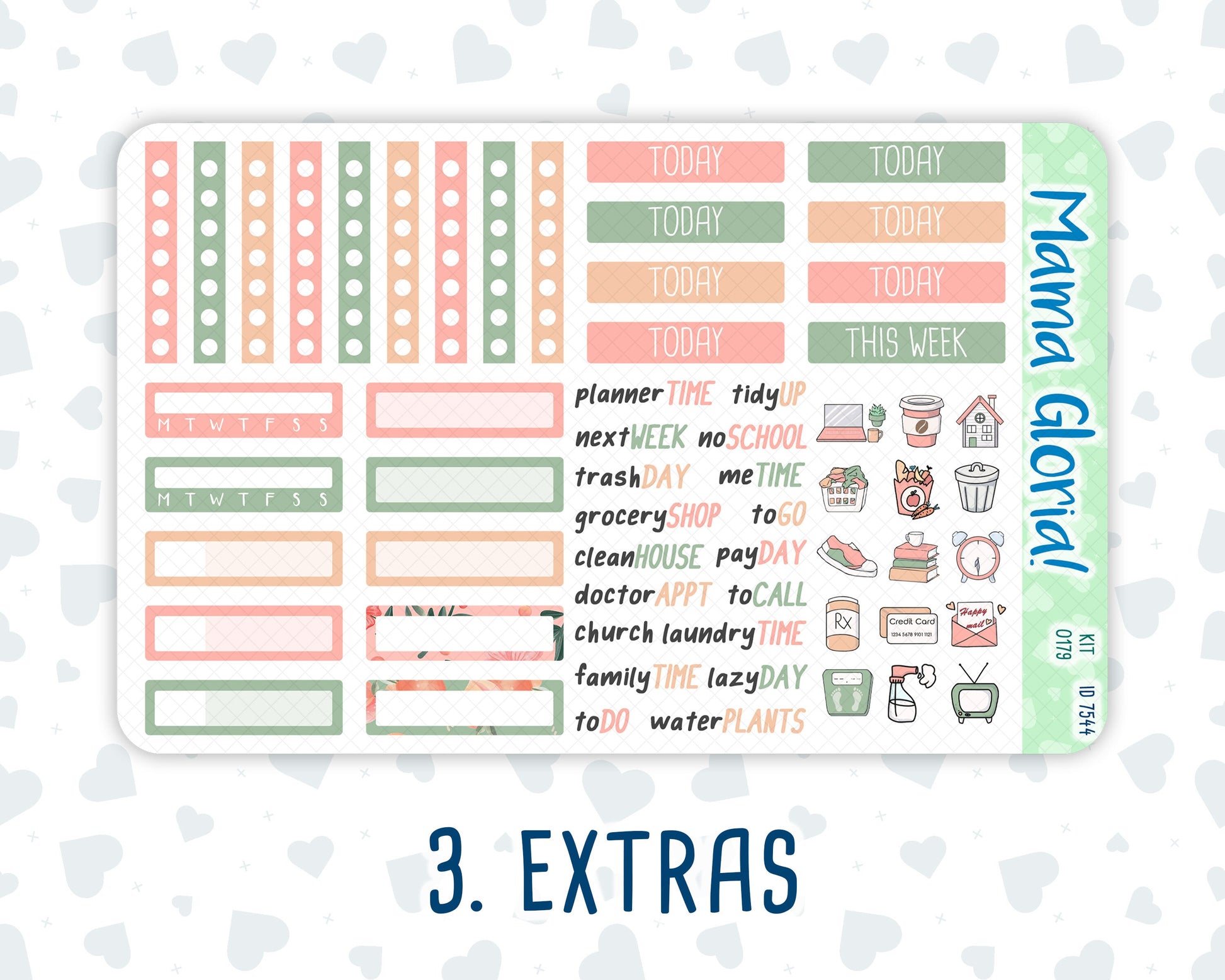 Kit 0179 - 7x9 - Peaches - August- Summer- Weekly Kit For EC Horizontal Planners