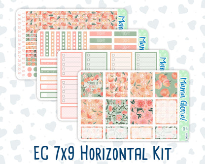 Kit 0179 - 7x9 - Peaches - August- Summer- Weekly Kit For EC Horizontal Planners