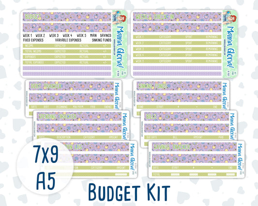 Kit 0180- Budget - Back To School- For 7x9 & A5 Planners - Notebooks - August- Summer