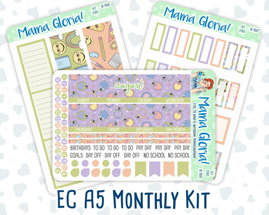 Kit 0180 -A5 -Monthly - Back To School- August - Summer Kit