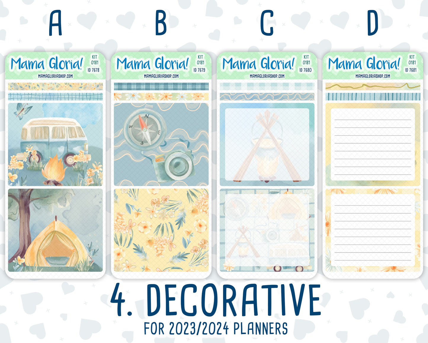 Kit 0181- 7x9 Daily Duo - Camping - August- Summer- Planner