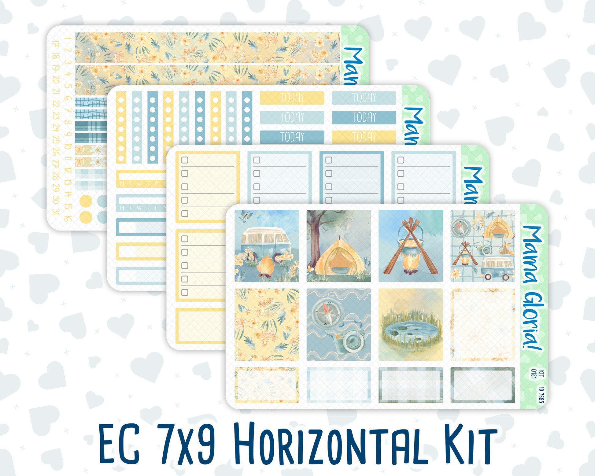 Kit 0181 - 7x9 - Camping - August- Summer- Weekly Kit For EC Horizontal Planners