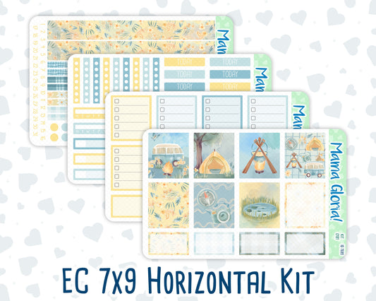 Kit 0181 - 7x9 - Camping - August- Summer- Weekly Kit For EC Horizontal Planners