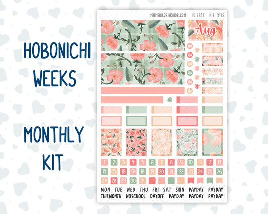 Kit 0179 Hobonichi Weeks – Monthly – Peaches - August - Summer