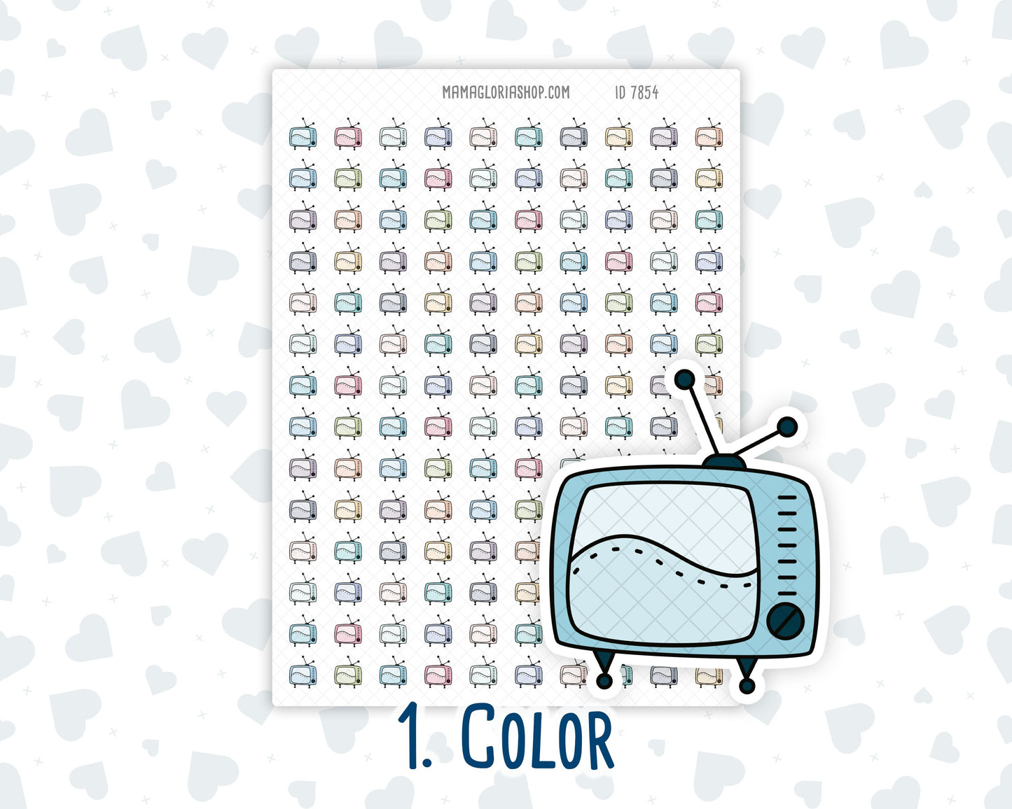 TV - Movie Time - Doodle Icon Sticker