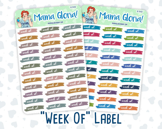 Week Of - Brush Stroke - Label - Stickers For Planners