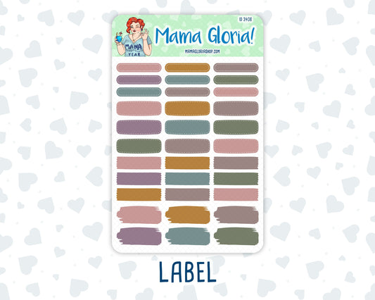 Label - Brush Stroke - Quarter Box - Stickers For Planners