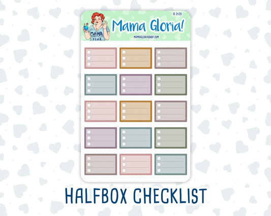 Half Box - Checkbox - Checklist - Stickers For Planners