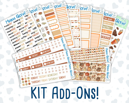 Kit 0183 Add Ons - Natl. Coffee Day - September- Autumn - Planner Stickers - Kit 2024