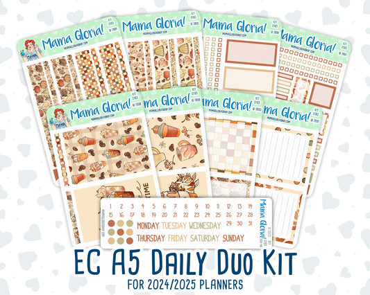 Kit 0183 - A5 Daily Duo - Natl. Coffee Day - September - Autumn- Planner