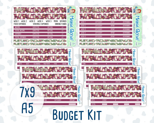 Kit 0185- Budget - Wine Time - For 7x9 & A5 Planners - Notebooks