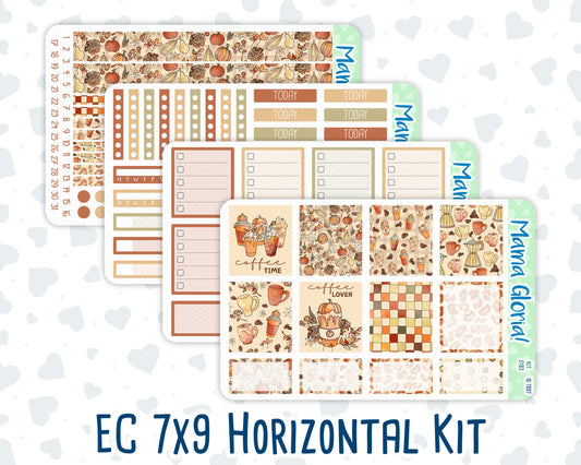 Kit 0183 - 7x9 - Natl.Coffee Day - September - Autumn - Weekly Kit For EC Horizontal Planners