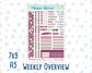 Kit 0185- Weekly Overview - Wine Time - For 7x9 & A5 Planners - Notebooks - September- Autumn