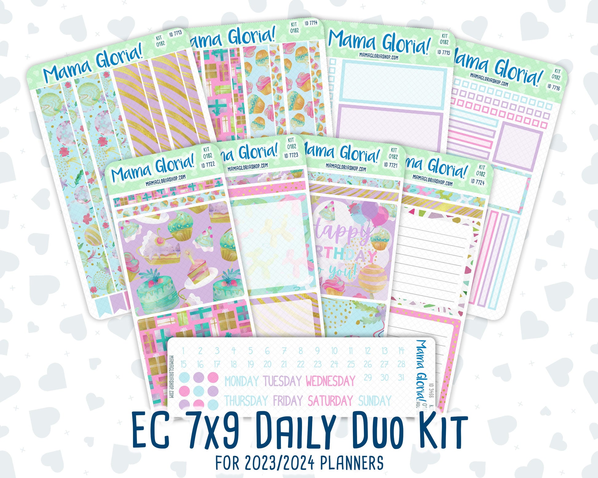 Kit 0182- 7x9 Daily Duo - Birthday - EC Planner