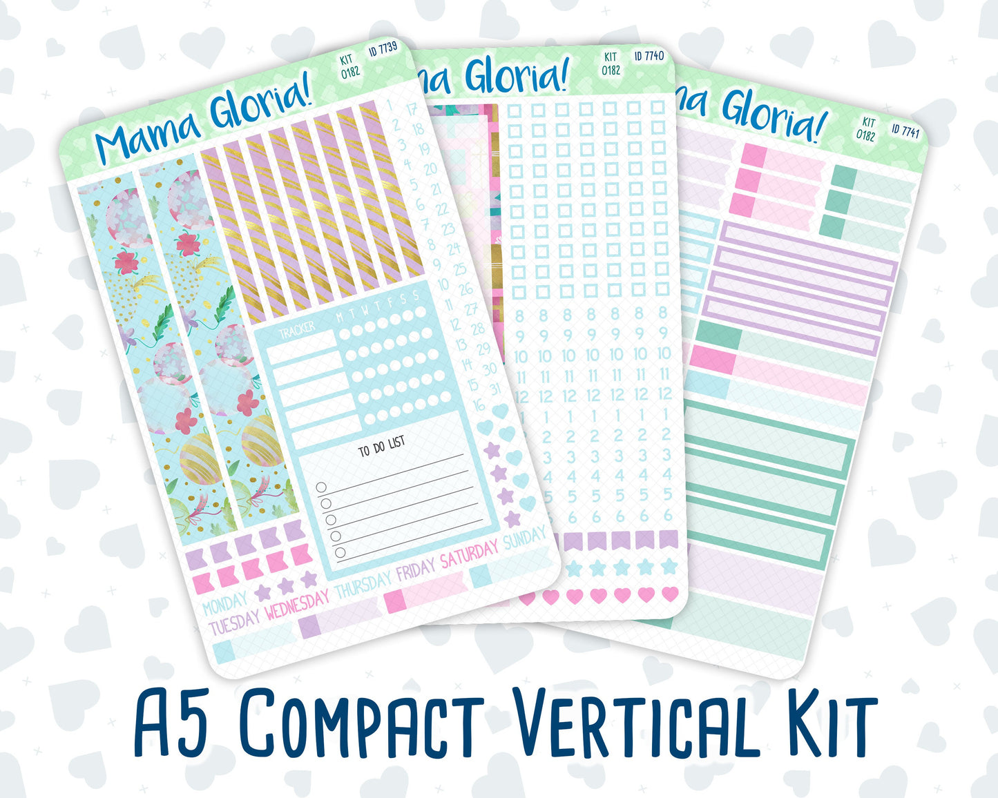 Kit 0182 - A5 Compact Vertical - Birthday - Weekly