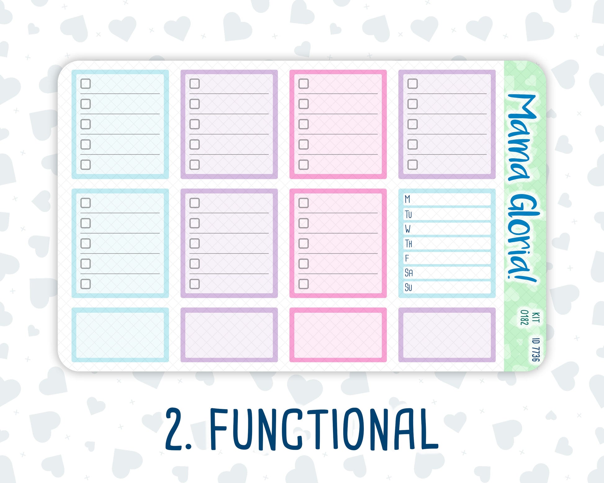 Kit 0182 - 7x9 - Birthday - Weekly Kit For EC Horizontal Planners