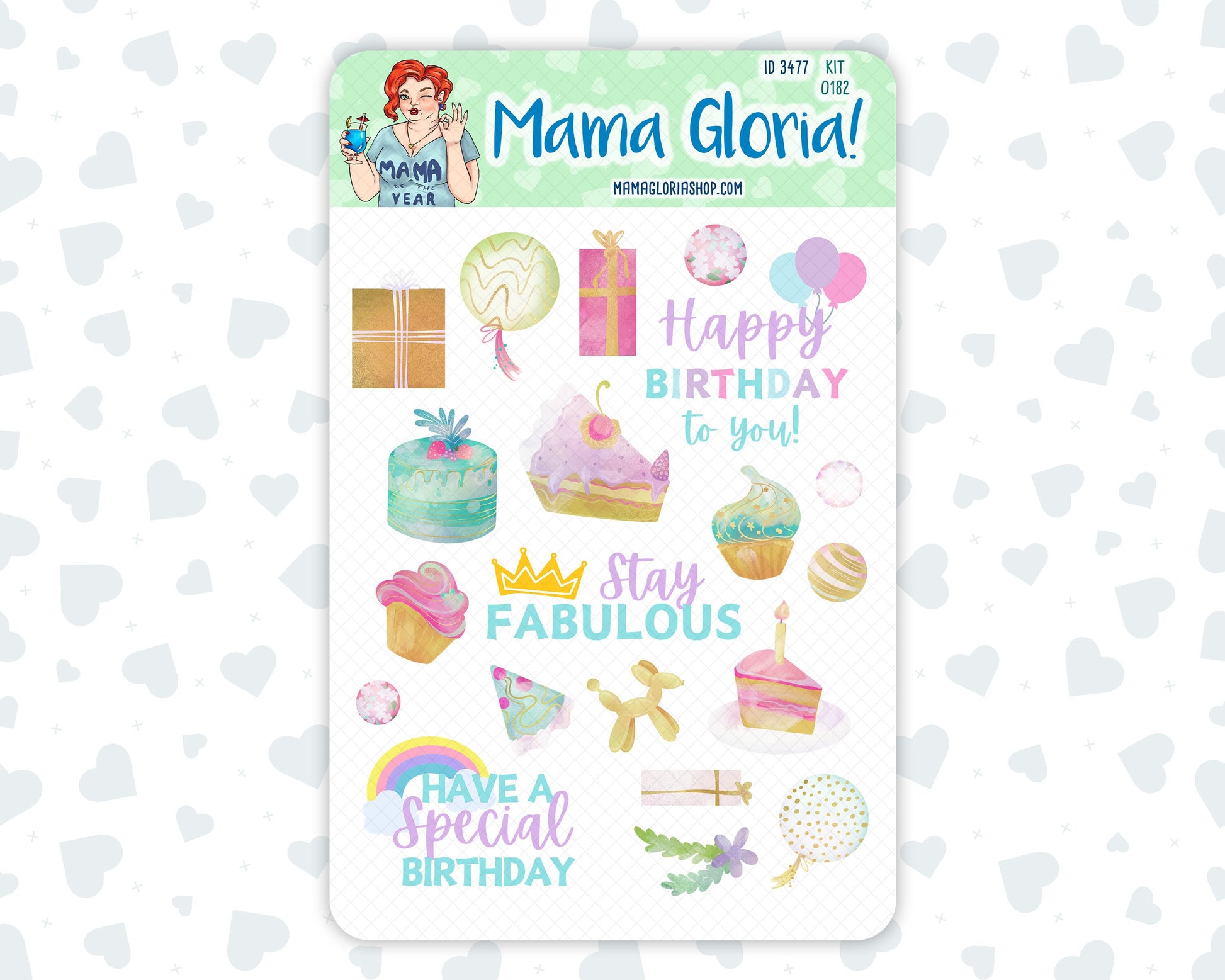 Kit 0182 - Clipart - Birthday - For Planners - Journals