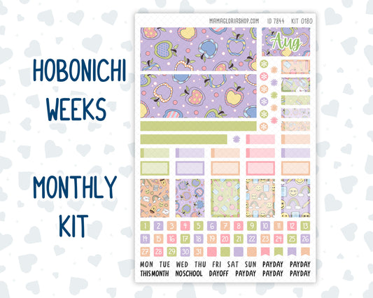 Kit 0180 Hobonichi Weeks – Monthly – Back To School - August - Summer