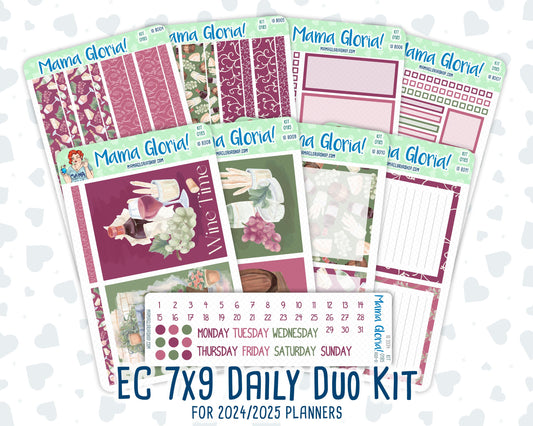 Kit 0185 - 7x9 Daily Duo - Wine Time - September- Autumn - Planner