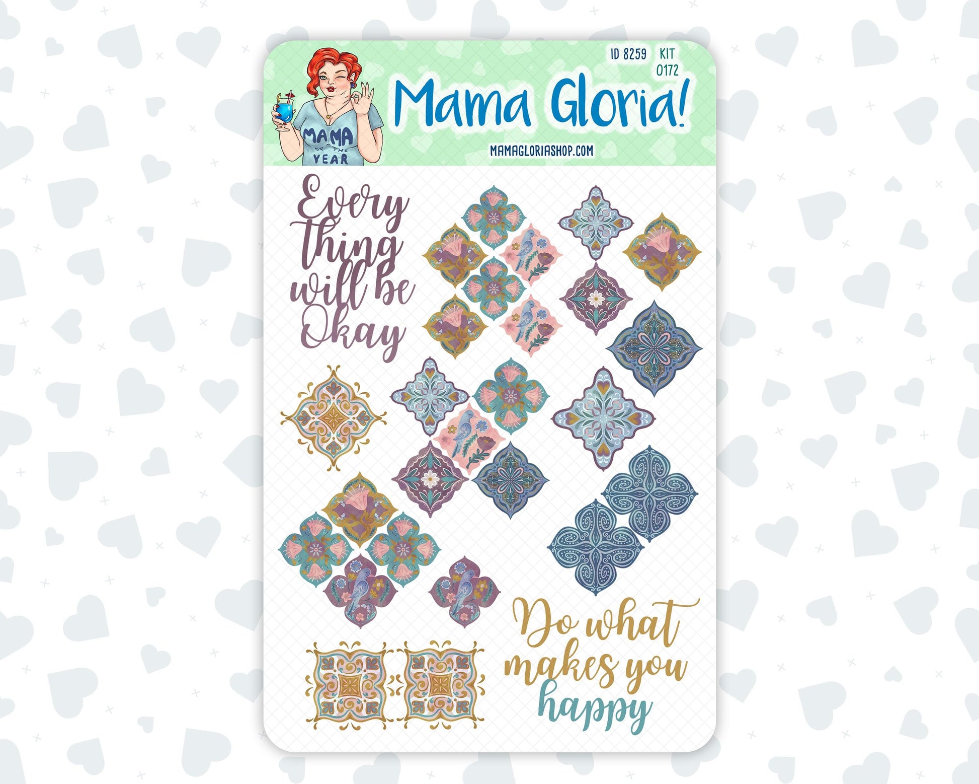 Kit 0172 - Clipart - Mosaic - For Planners - Journals