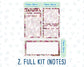 Kit 0185 - 7x9 - Wine Time - September- Autumn- Notes Pages - Dashboard Kit - Productivity Page