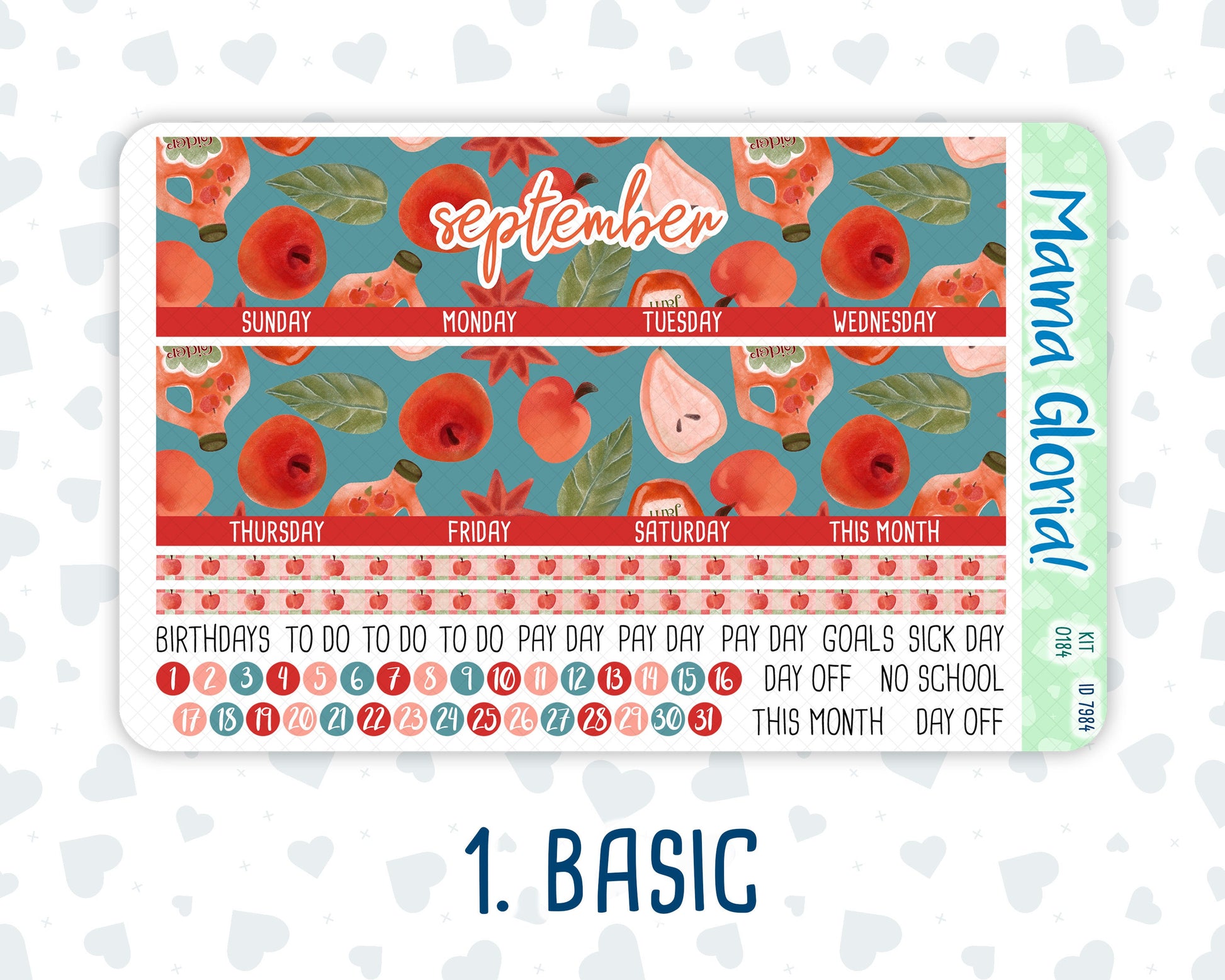 Kit 0184 - 7x9 - Monthly - Apple Cider - September - Autumn - For EC Planners